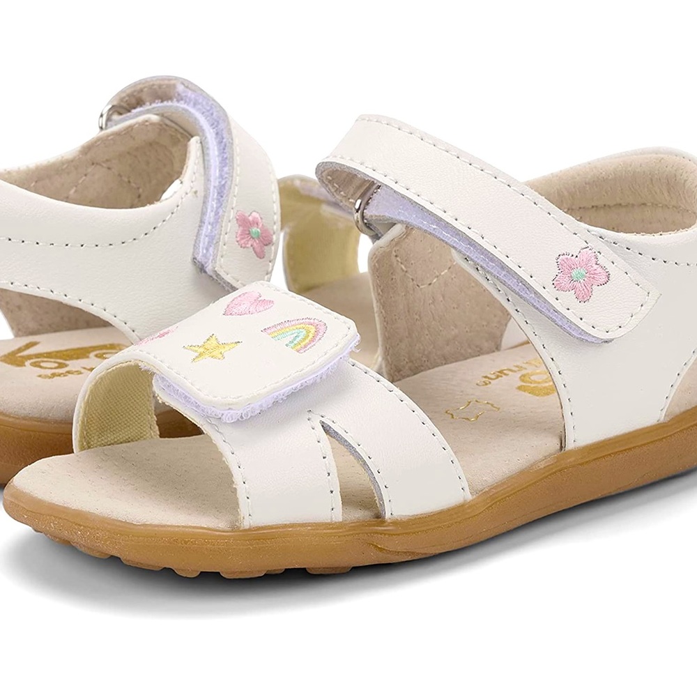SEE KAI RUN 🎀 OLIVIA III TODDLER GIRLS WHITE SANDALS Sz 11 🤍🤍🤍